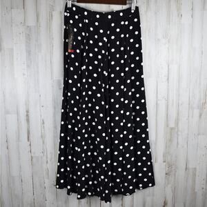 Vintage Polka Dot Skirt Women's Small (28" waist) Black White 90's Preppy Twee S